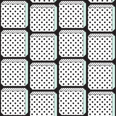 Vector seamless texture with sqaers and dots