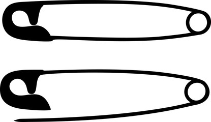 Safety pins vector on white background