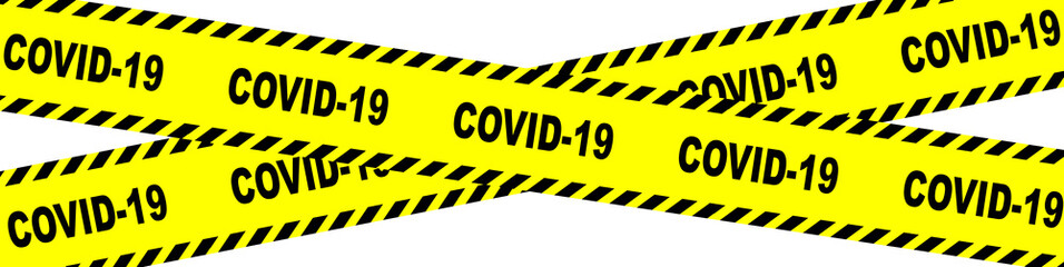 Yellow And Black Covid 19 Danger Ribbon