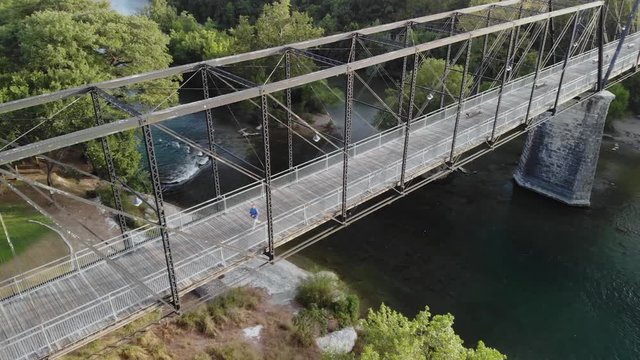 Faust Street Pedestrian Bridge in New Braunfels, Texas.