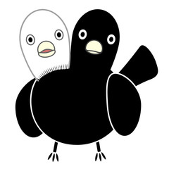 ゆるいヨゲンノトリのイラスト 正面