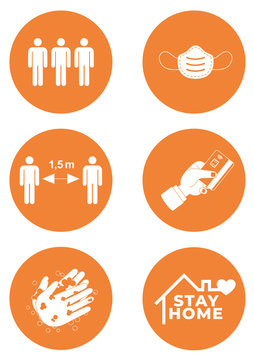 Coronavirus icon set, Infografiken Corona Symbole