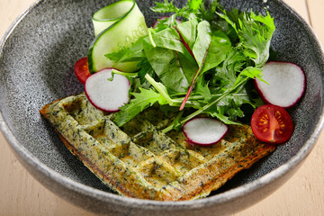 Vienna Wafer with green vegetable