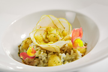 Risotto with pear close up