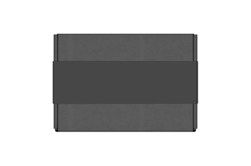 Fototapeta premium Blank Tuck In Flap Packaging Paper Box For Branding With paper label sleeve, 3d render illustration.