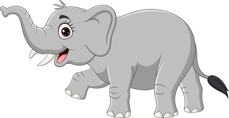 Obraz na płótnie Canvas Cartoon elephant isolated on white background 