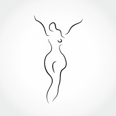 woman silhouette vector illustration logo design