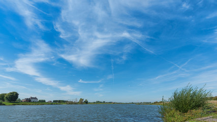 Rhine river crossing the Netherlands