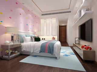 3D rendering children's bed room, so comfortable