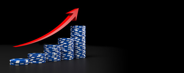 Blue chips investment for stock market concept. 3D rendering