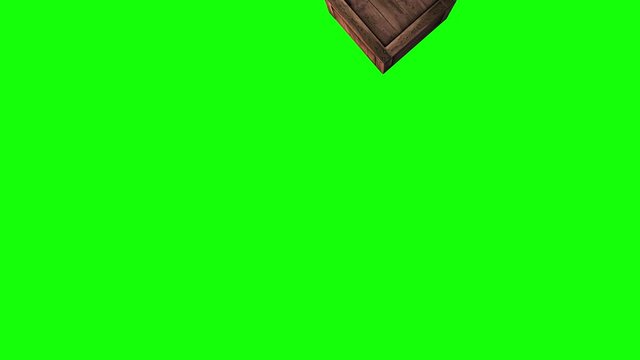Cardboard boxes transition. Shipping warehouse ideas about e-commerce. Transport marketing buying selling goods online.Green Background, Chroma Key