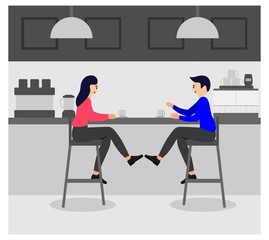 Drinking coffee shop concept Vectors