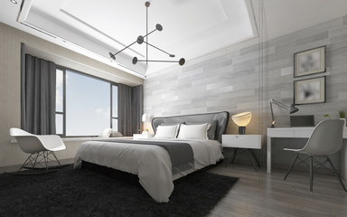 Fototapeta na wymiar 3D rendering bed room, so comfortable