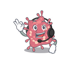 A gorgeous haemophilus ducreyi mascot character concept wearing headphone