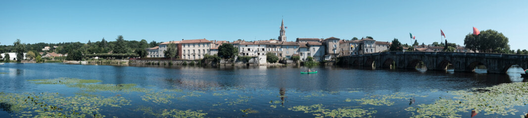 Panoramic view of Confolens sur les rives de la Vienne