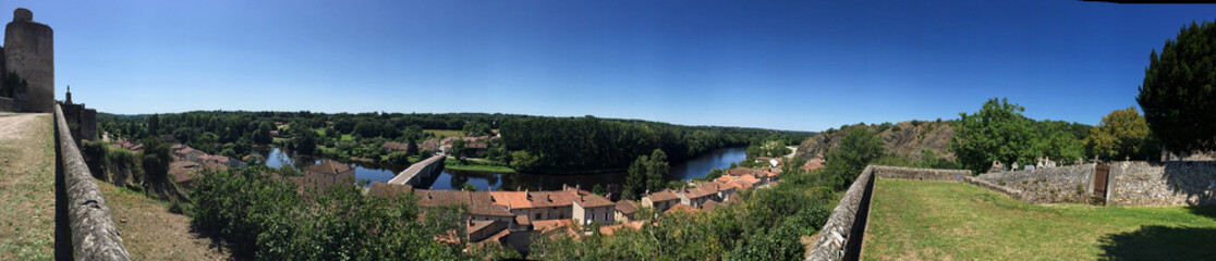 Panoramic view from the aint-Germain-de-Confolens castle. 