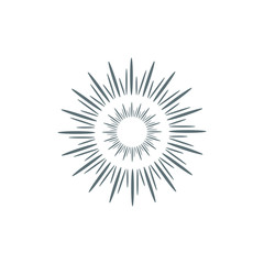 Vintage sunburst icon design isolated on white background