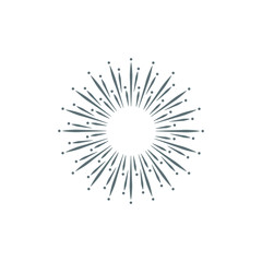 Obraz premium Vintage sunburst icon design isolated on white background