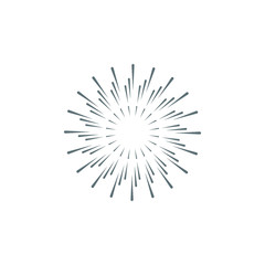 Obraz premium Vintage sunburst icon design isolated on white background