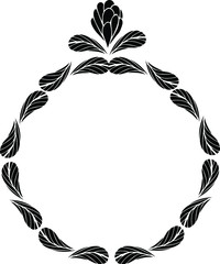 Round frame of leaves. Plants set