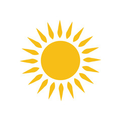 Flat sun icon design isolated on white background