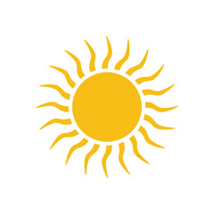 Flat sun icon design isolated on white background