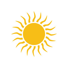 Flat sun icon design isolated on white background