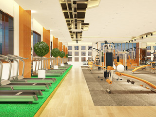 3d rendering modern  gym
