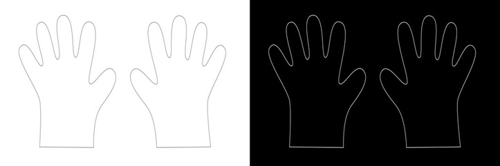 Disposable vector plastic or nitrile gloves