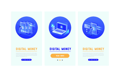 Effective template technology data, mining server farm room and smart digital devices such as phone ,computer, data, data processing vector illustration.