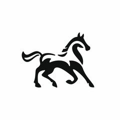 Fototapeta na wymiar Black Horse Logo Vector