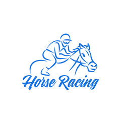 Line Art Horse Racing Logo Design