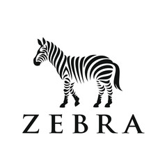 Zebra Logo Design. white animal with black stripes © Art 27