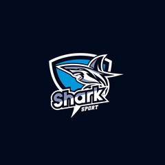 shark esport logo  design vector template