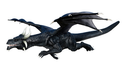Fototapeta premium 3D Rendering Fairy Tale Dragon on White