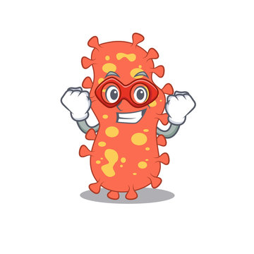 A cartoon character of bacteroides performed as a Super hero