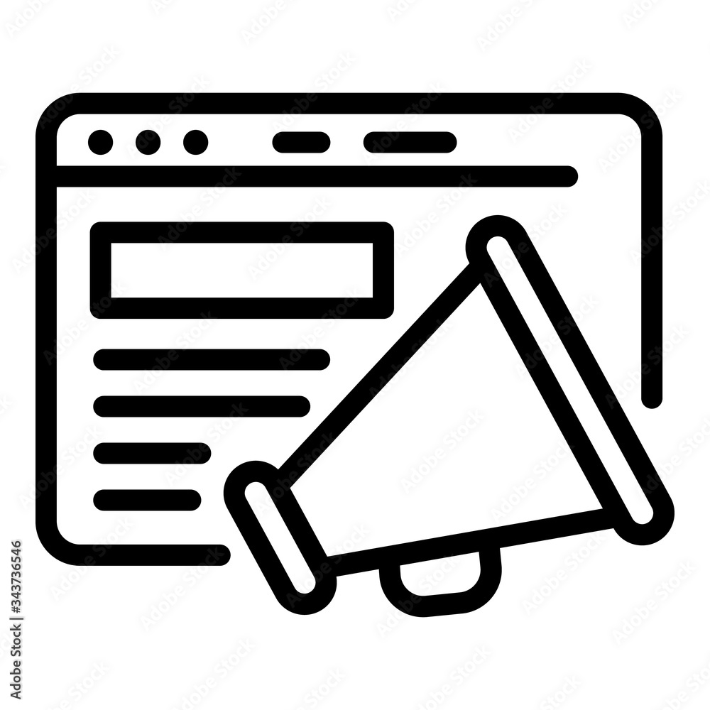 Poster megaphone web design icon. outline megaphone web design vector icon for web design isolated on white