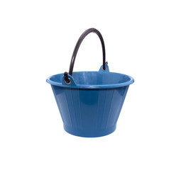 Plastic bucket on a white background