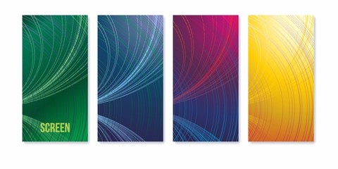 Colorful geometric background. Wallpapers set for mobile app. Modern screen vector design for mobile app. Vector image.