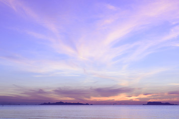 Summer seascape sweet violet sea sky white yellow background