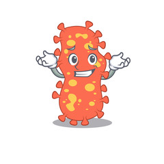 A picture of grinning bacteroides cartoon design concept