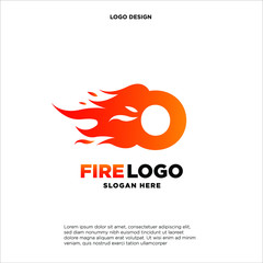 Letter O Fire Logo Design Element