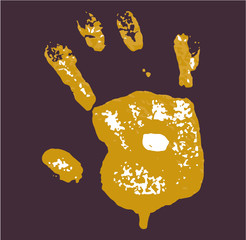 hand palm and fingerprint print embroidery graphic design vector art