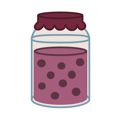 Jar of sweet jam. Simple vector illustration.