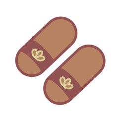 Cozy soft slippers. Shoes for home. Simple vector illustration.