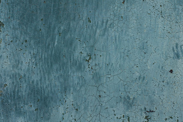 Texture with covered paint. Green background with rust