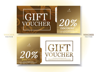 Set of Luxury Gift Voucher Template .Gold and Bright Background.Elegant Style.Vector/illustration