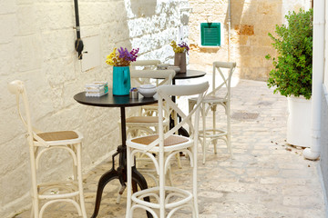 italian restaurant - tables and chairs