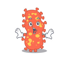 Cartoon design style of bacteroides has a surprised gesture