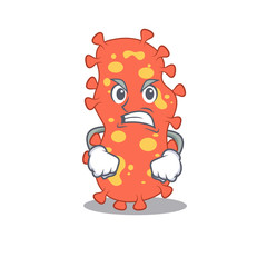 Mascot design concept of bacteroides with angry face
